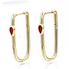Brass Enamel Huggie Hoop Earrings EJEW-N011-33-NF-6