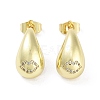 Teardrop Rack Plating Brass Cubic Zirconia Stud Earrings for Women EJEW-B047-02G-11-1