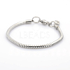 304 Stainless Steel European Style Round Snake Chains Bracelets STAS-J015-01-1