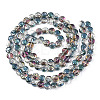 Half Rainbow Plated Electroplate Transparent Glass Beads Strands EGLA-G037-01A-HR01-2
