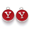 Platinum Plated Alloy Enamel Charms ENAM-S118-03Y-P-1