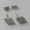 304 Stainless Steel Textured Geometry Stud Earring Findings with Hole STAS-WH0027-54L-1