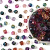 300Pcs Two Tone Transparent Spray Painted Acrylic Beads ACRP-YW0001-16-1