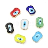 Rack Plating Handmade Evil Eye Lampwork Beads KK-F838-03-G-1