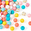 80Pcs 8 Colors Silicone Beads SIL-TA0002-37-2