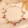 Bohemian Adjustable Porcelain Chip Beads Cotton Cord Braided Necklaces for Women WG0ECFE-02-1