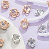 20Pcs 2 Colors Valentine's Day Theme Heart Alloy Micro Clear Cubic Zirconia Charms ZIRC-FS0001-01-4