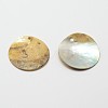 Flat Round Natural Akoya Shell Pendants SHEL-N031-12-2
