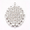 Tibetan Style Oval Pendant Cabochon Settings TIBE-473-AS-NR-2