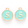 Golden Plated Alloy Enamel Charms X-ENAM-S118-05S-1