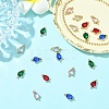 10Pcs 5 Colors Transparent Glass Links/Connectors GLAA-YW0004-42-5