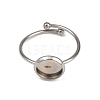 304 Stainless Steel Cuff Ring Components STAS-D372-03P-02-2