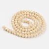 Electroplate Opaque Solid Color Glass Beads Strands X1-EGLA-A034-P6mm-L14-2