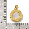 Rack Plating Brass Micro Pave Clear Cubic Zirconia Flat Round Pendants KK-U025-10G-06-3