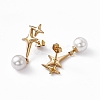 Plastic Imitation Pearl & Star Stud Earrings EJEW-L282-13G-2