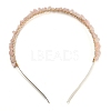 Brass Wire Wrapped Natural Gemstone Chip Hair Bands AJEW-Z010-04-2