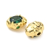 Brass Pave Cubic Zirconia Beads CU-CBA42CA-06G-3