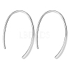 Rhodium Plated 925 Sterling Silver Simple Oval Dangle Earrings for Women JE1080A-1