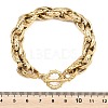 Textured 304 Stainless Steel Double Link Chain Bracelets for Women BJEW-P391-01D-G-3