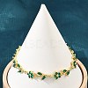 Brass Pave Cubic Zirconia Flower Link Chain Bracelets for Women KK-CBA68DA-14G-10-1