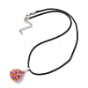 Glass Seed Beaded Teardrop Pendant Necklaces NJEW-MZ00069-01-4