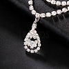 Alloy Full Crystal Rhinestone Teardrop Charm Double Layer Waist Chian WG7517E-02-2