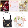 BENECREAT 8Pcs 2 Colors Bear Bouquet Packaging Handbag Holder ABAG-BC0001-43-7