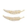 Brass Micro Pave Cubic Zirconia Connector Charms KK-E068-VC481-2