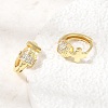 Cross Brass Micro Pave Cubic Zirconia Hoop Earrings KK-CBAEEA8-37G-2