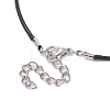 Acorn Shape Ebony Wood Locket Pendant Necklace with Wax Cords NJEW-JN04485-6