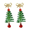 Aluminum Glass Dangle Stud Earrings EJEW-JE06581-3