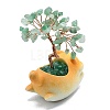 Natural Green Aventurine Chips Tree of Life Decorations with Cat Display Decorations DJEW-K025-03E-2