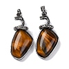 Natural Tiger Eye Pendants G-K338-42AS-05-1