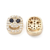 Brass Micro Pave Cubic Zirconia Beads KK-M241-01P-1