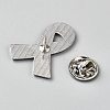 Awareness Ribbon Theme Enamel Pins JEWB-WH0026-60A-2
