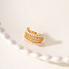 Hollow Brass with ABS Imitation Pearl Beads Wide Band Rings for Women OP9708-1-4