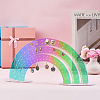 Laser Style Rainbow Shaped Acrylic Earring Organizer Display Stands AJEW-WH20020-150-5
