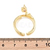 Flower Brass Micro Pave Cubic Zirconia Cuff Open Rings for Women CU-CBA0A21-06B-G-5
