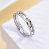 304 Stainless Steel with Crystal Rhinestone Finger Rings FS-WGF5DC4-06-2