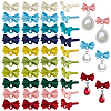 40Pcs 10 Colors Alloy Bowknot Stud Earring Findings EJEW-GA0001-13-1