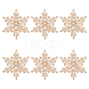 6Pcs 1-Hole Brass Micro Pave Clear Cubic Zirconia Shank Buttons BUTT-FG0001-35G-1