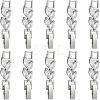 SUPERFINDINGS 10Pcs Brass Clear Cubic Zirconia Watch Band Clasps ZIRC-FH0001-38P-1