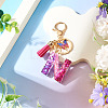 Alloy Resin Butterfly Keychains KEYC-TADJ0002-02G-N-4