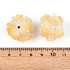 Polymer Clay Rhinestone Beads with Embossed Resin Roses RESI-T059-04K-3