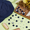 24 Bags Flat Round Cloth Cap Nail Buttons BUTT-BC0001-21B-4