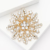 Alloy and Clear Glass Rhinestone Christmas Snowflake Brooch for Women PW-WG5C554-01-3