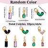 30Pcs 3 Styles Brass Micro Pave Cubic Zirconia Charms ZIRC-SC0001-39-2