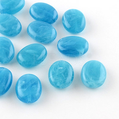 Oval Imitation Gemstone Acrylic Beads LS-OACR-R047-20-1
