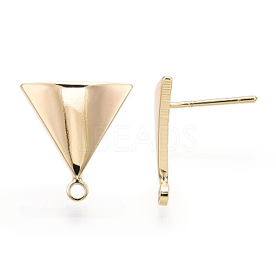 Brass Stud Earring Findings X-KK-T029-09G-1