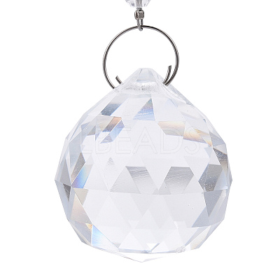 Faceted Crystal Glass Ball Chandelier Suncatchers Prisms AJEW-G025-A06-1